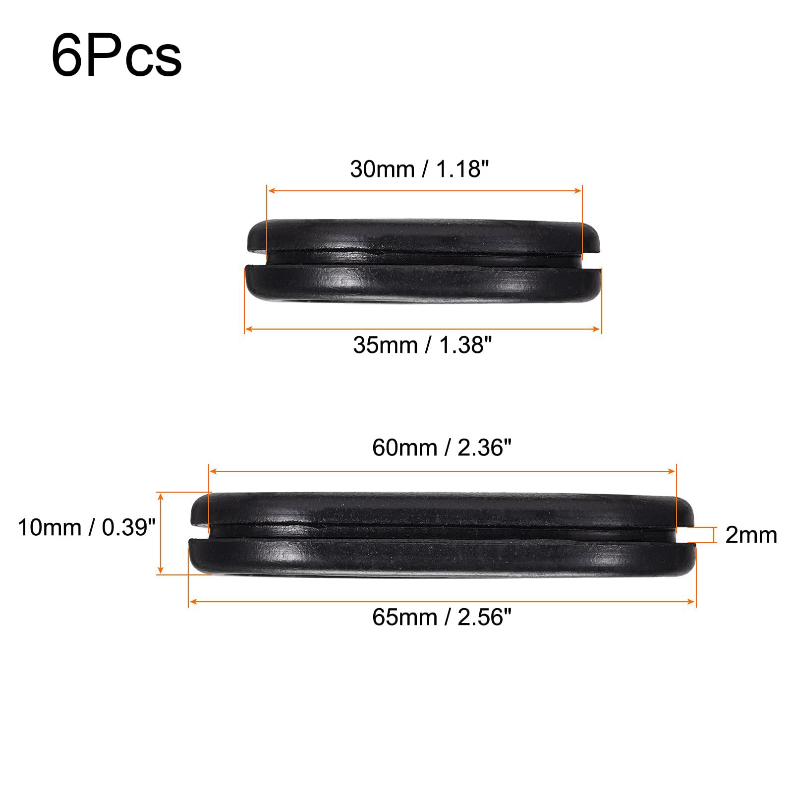 TA-VIGOR 6Pcs Oval Rubber Grommet - Image 2