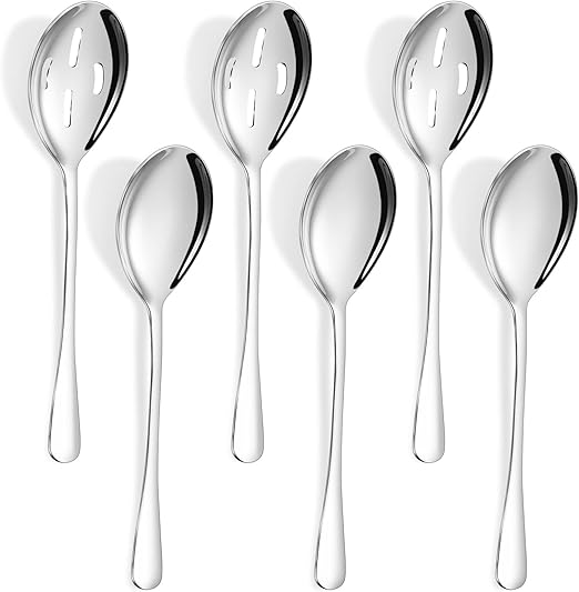 Large Serving Spoons Set,6Piece 10.1 Inch Serving Spoon