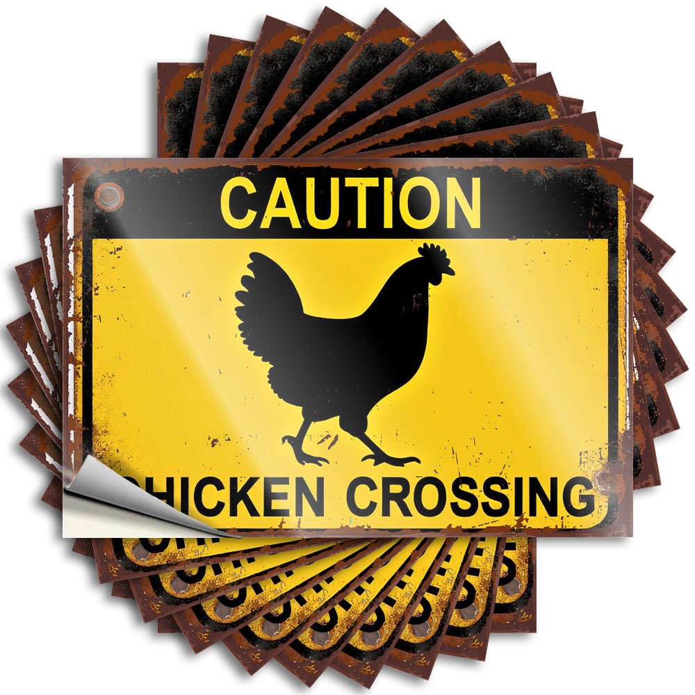 Bumper Mini Bath Sets Bottle Caution: Chicken Crossing Ahead - No Residue Decals for Essentials(12X18CM)
