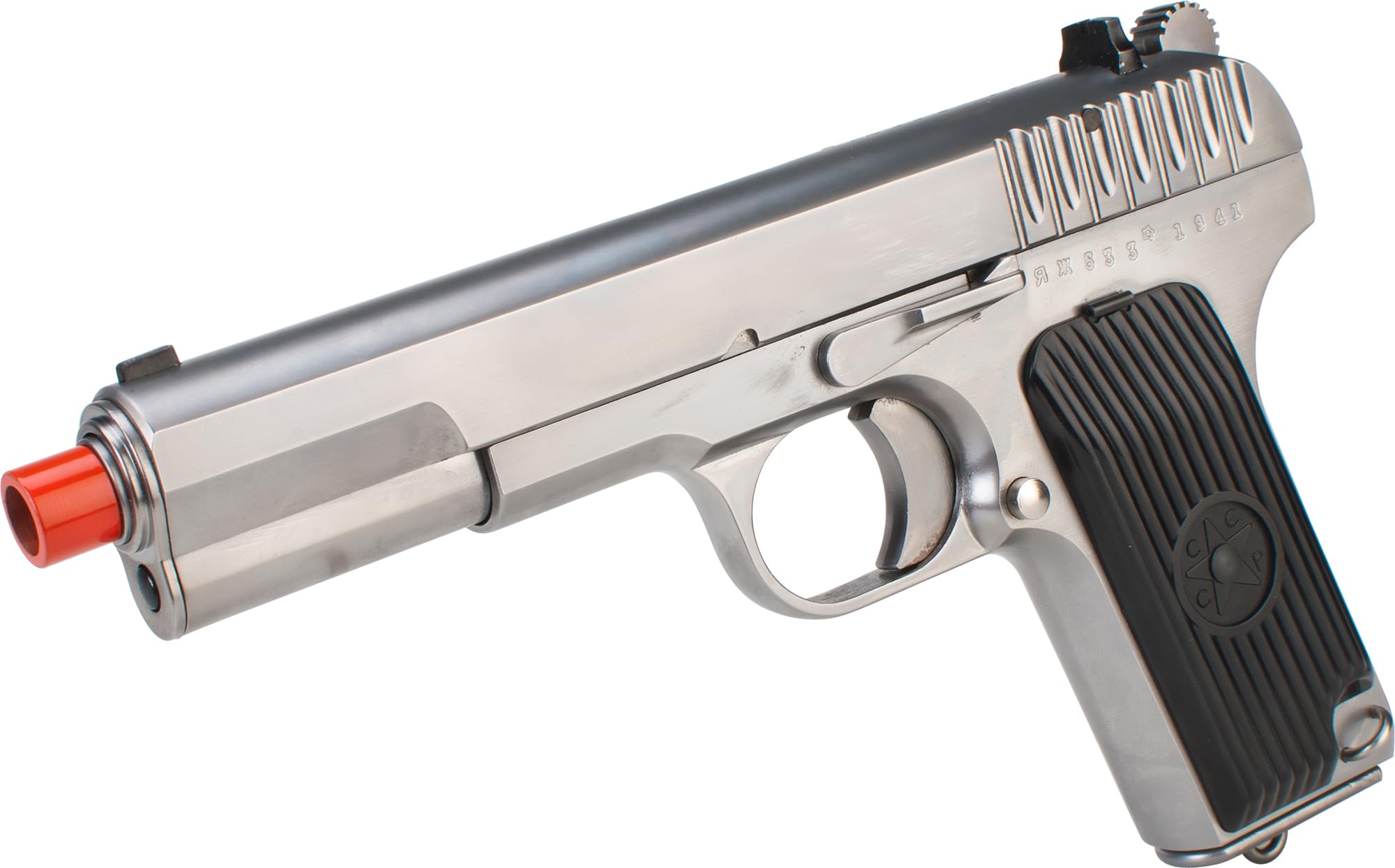 Evike Airsoft - WE-Tech Heavy Weight TT33 Gas Blowback GBB Airsoft Pistol (Color: Chrome)