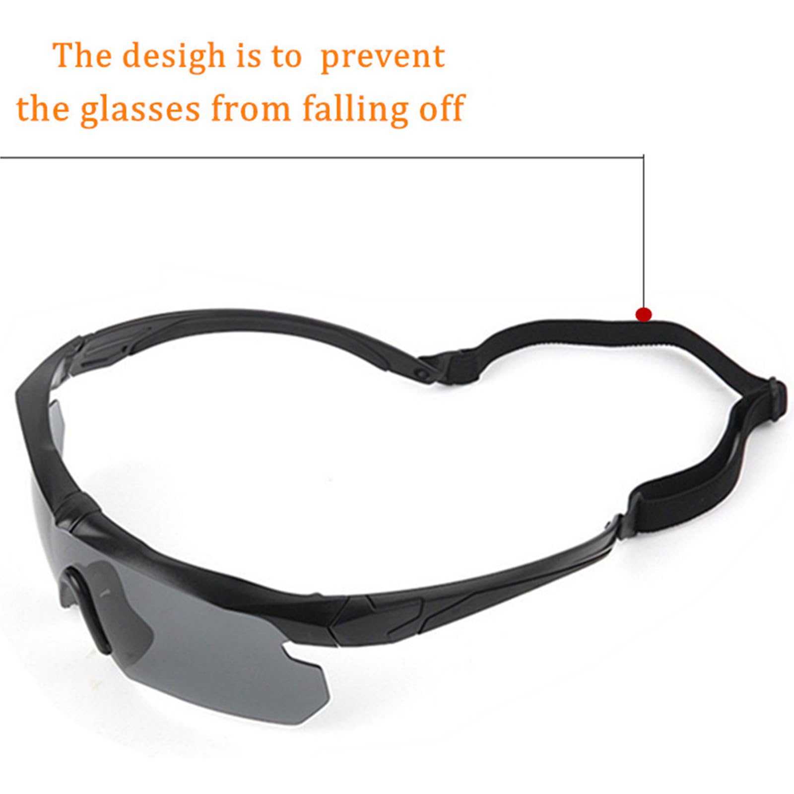 Tactical Eyewear Anti Fog with 3 Interchangeable Lenses Outdoor Unisex Shooting Glasses (Black Frame,Khaki Frame)