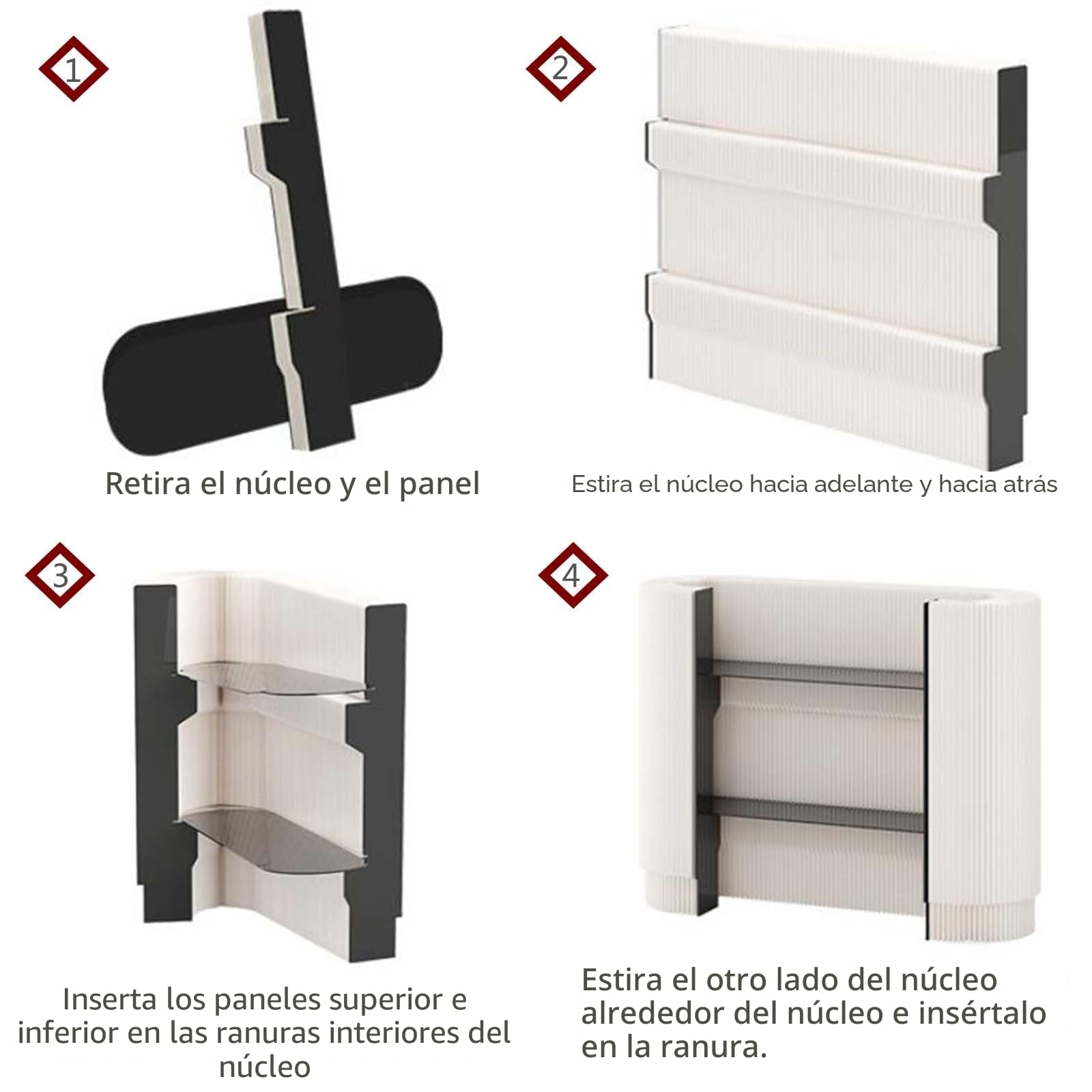 Mostrador de Recepción Curvo, Mostrador Plegable con 2 Estantes Desmontables, Escritorio de Recepción Contador de Cajero para Salón, Vestíbulo, Sala de Recepción y Tienda