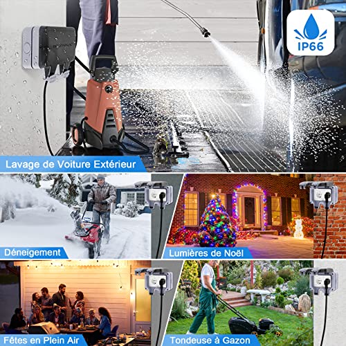 Prise Exterieure Etanche IP66 Double Prise de Courant & Volet de Protection – vue 3