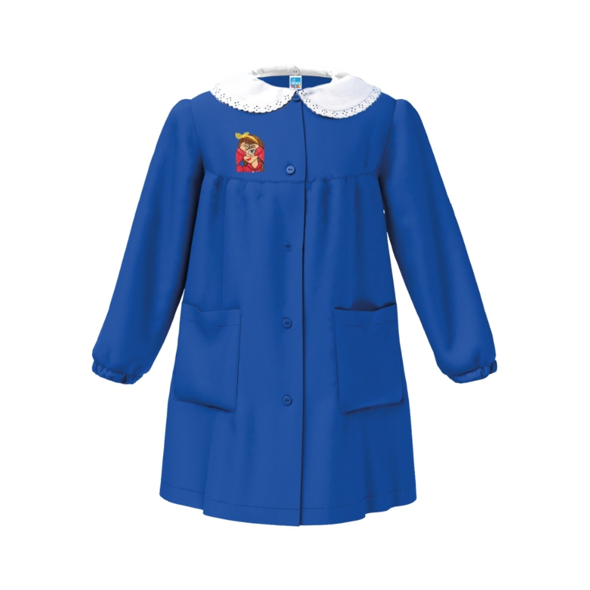 Siggi Happy School Grembiule Scuola Bambina Con Bottoni, Colore Bluette, Articolo 33GR4211