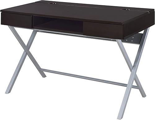 Miniatura 6 de Coaster Furniture Connect-It 800117 - Escritorio con tomacorriente/compartimento de almacenamiento integrado, capuchino