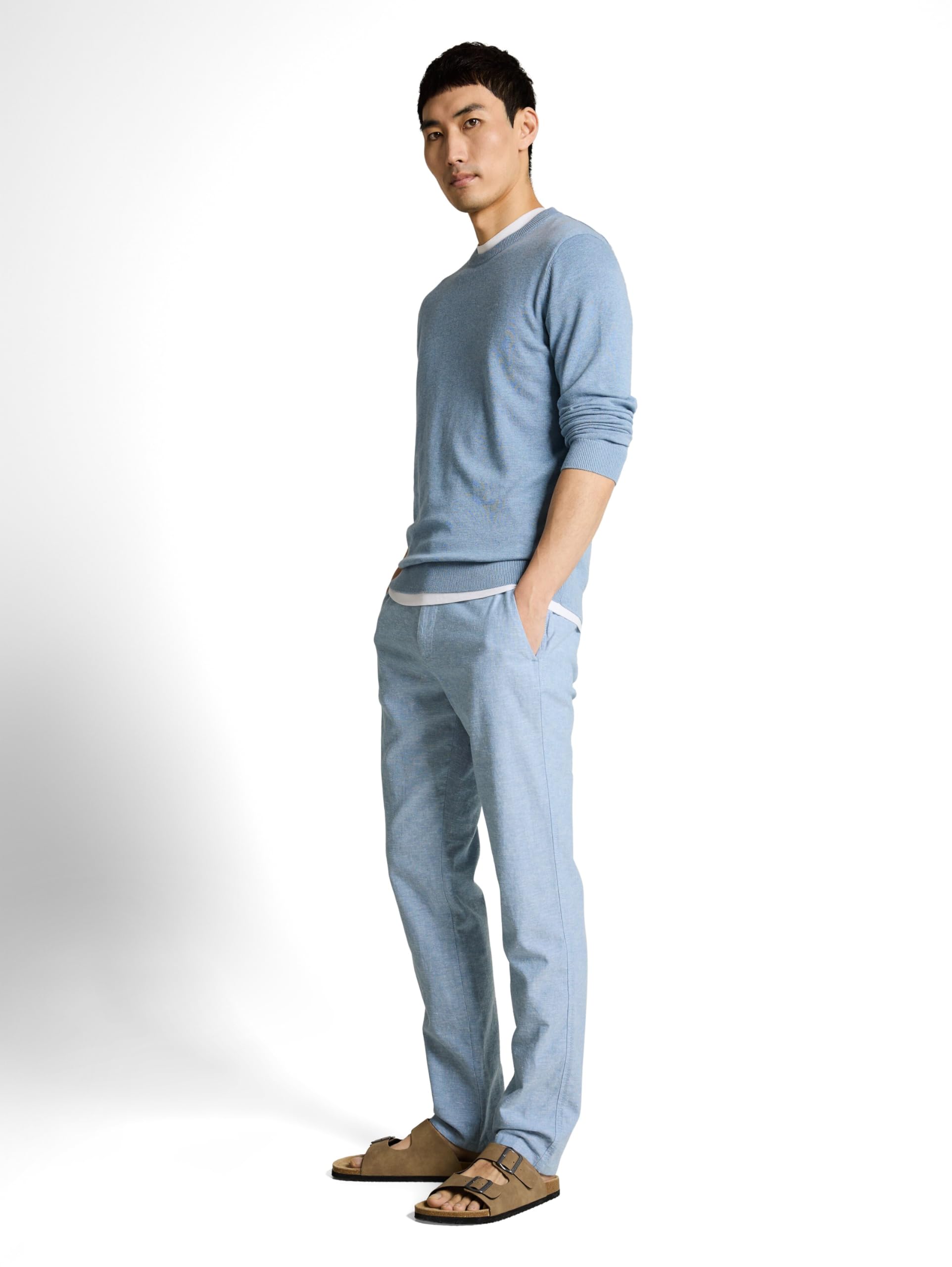 TOM TAILOR Herren Chino Hose mit Leinen-Anteil