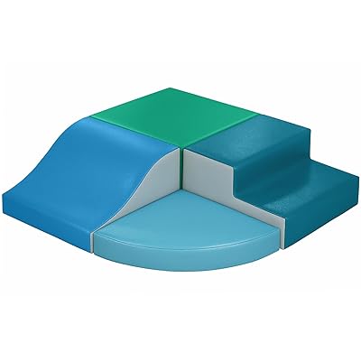 4-Pieces Climbing Toys for Toddlers: PU Leather - Soft Play Climbing for Toddlers - Foam Climbing Blocks for Crawling and Sliding Indoor Playground for Kids