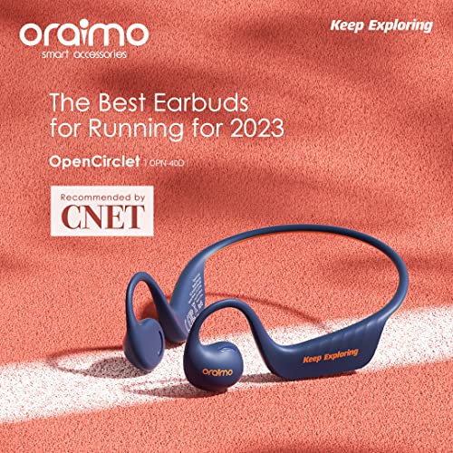 Image of Oraimo Open Ear Headphones, Wireless Earbuds for Android & iPhone, Open Ear Earbuds, Built-in Mic,Sweat /Splash Proof, 16 Hrs Music Play,