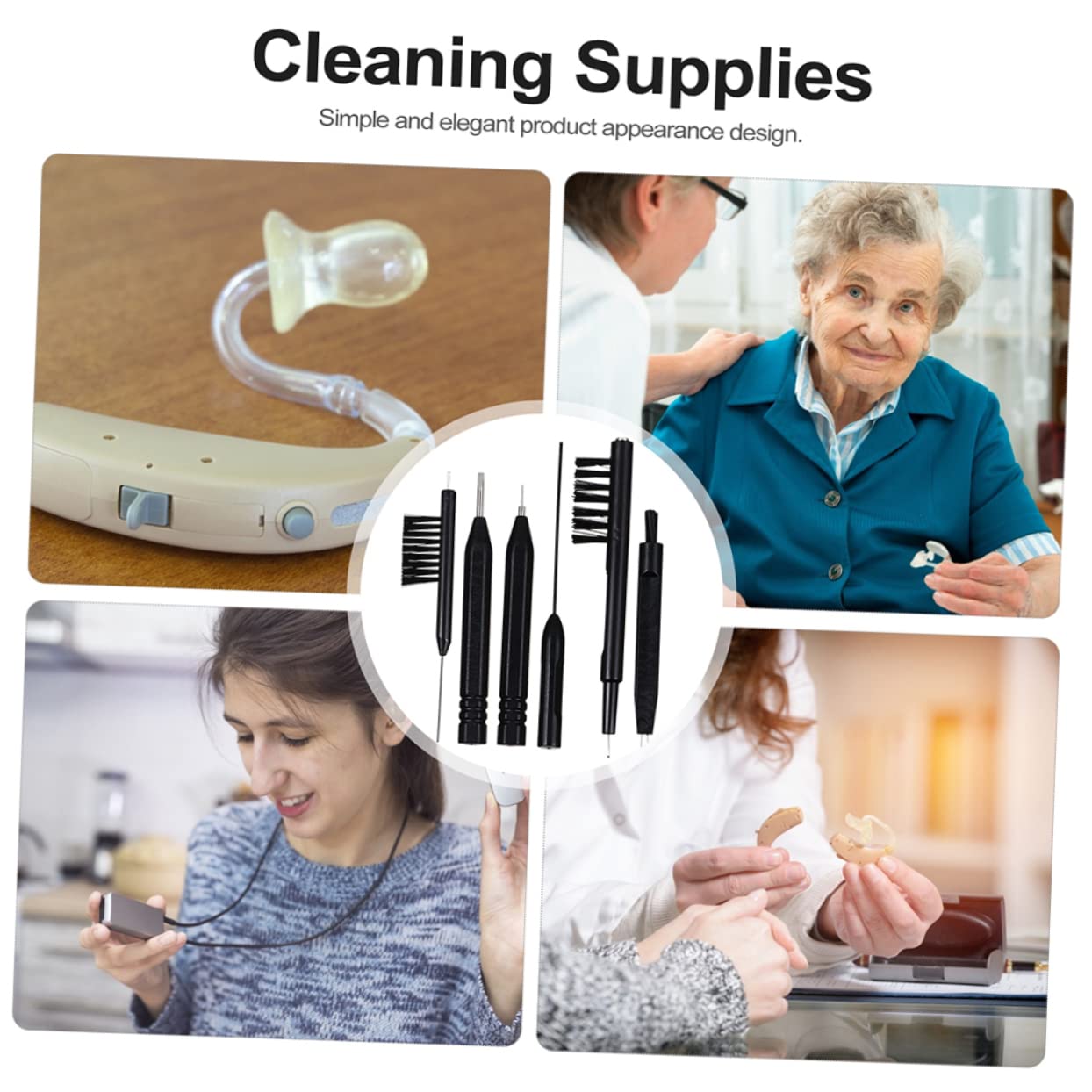 Healeved 5sätze Reinigungsset Für Teiliges Set Mit Reinigungsbürste Mikrofasertüchern Und Werkzeugen Praktisches Zubehör Für Pflege Von Hörgeräten Und Ohrstöpseln Farbe Zufällig