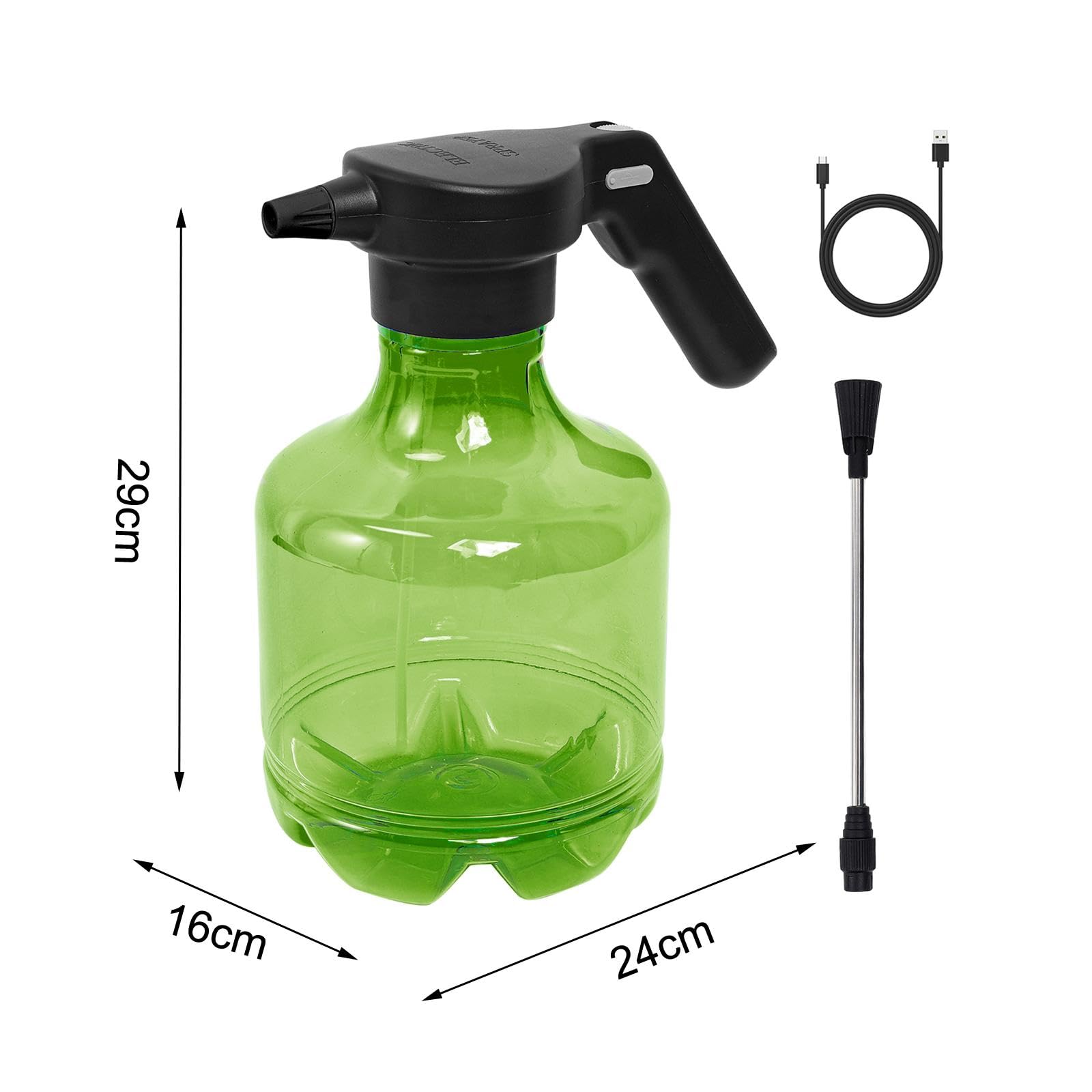 Vaporisateur électrique et Pratique (3 L) avec Buse Rotative pour Plantes D'intérieur et de Jardin, Idéal pour L'arrosage et, Vert