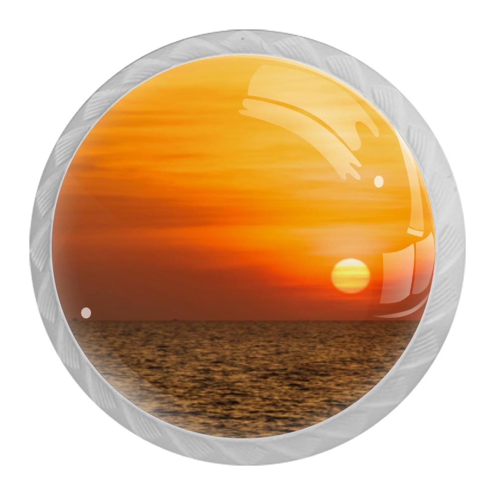 Tqmspg Multi03 4 Pieces Drawer Pulls Sunset Landscape Door Knobs Dresser Handles For Kitchen Wardrobe Cupboard Hardware Furniture