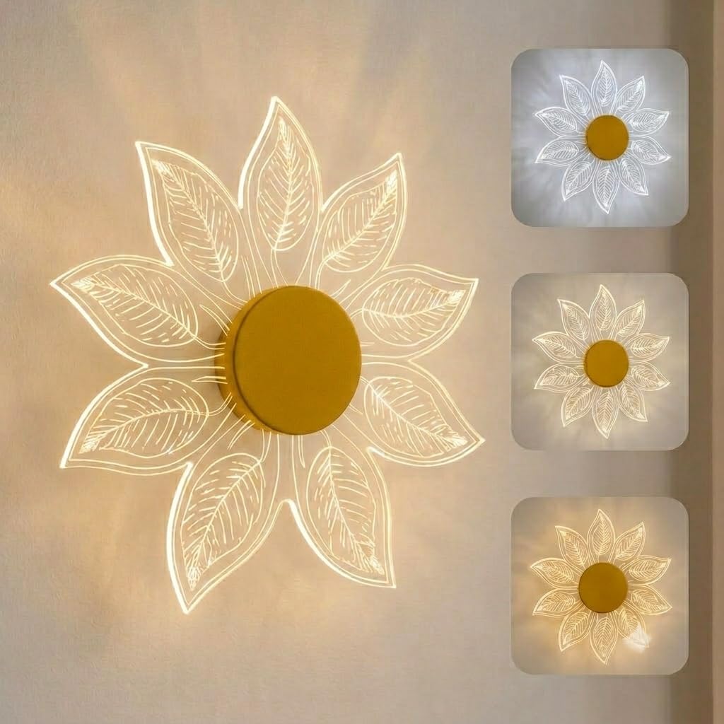 Bloom Aura 3-in-1 LED Wall Light | Warm White, Natural White & Pure White | Modern Geometric Decorative Wall Lamp | Ambient Glow Lighting | 230V AC-image-19