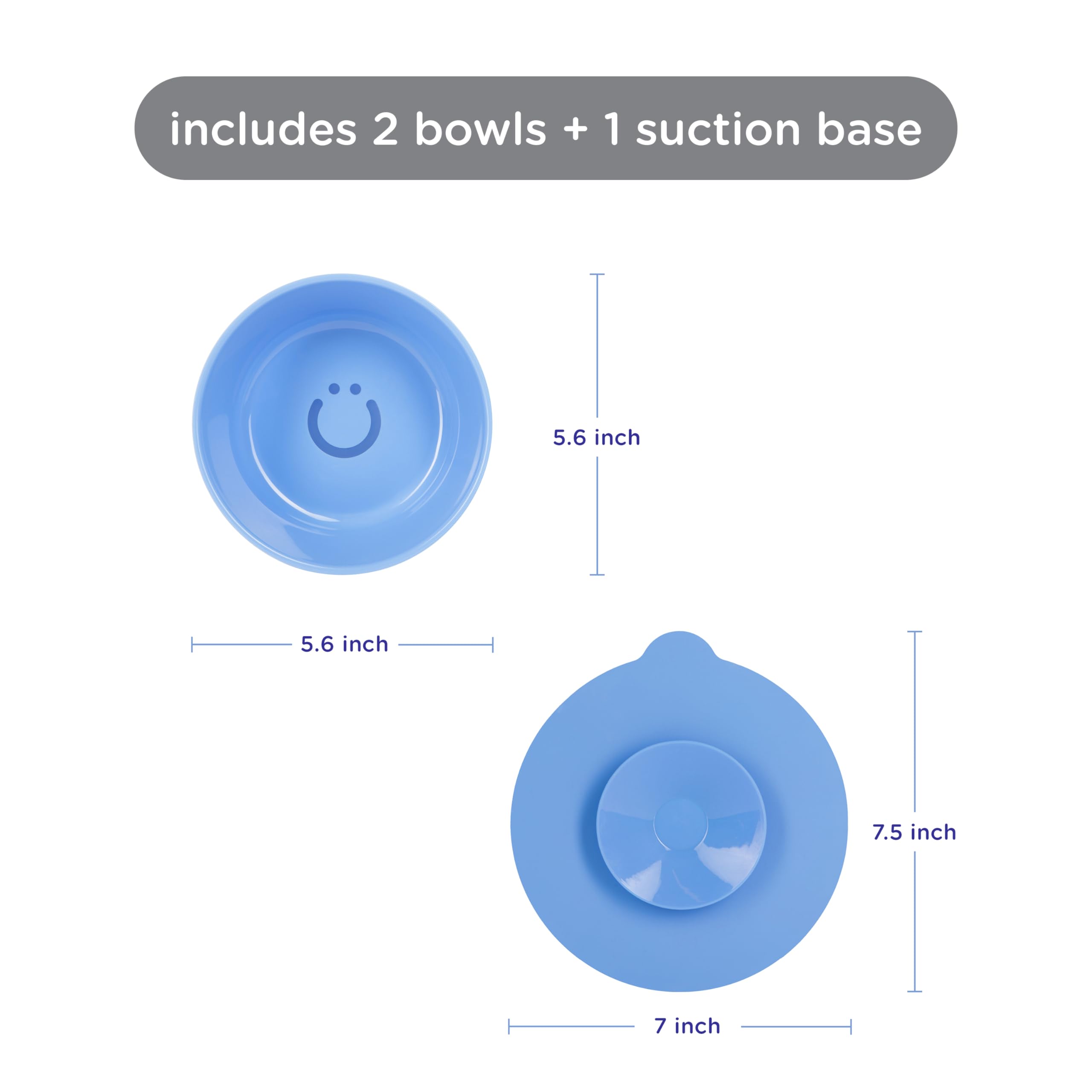 Condition photo showing New/Like New for Ubbi Silicone Suction Bowls for Babies & Toddlers, 2-Pack – 2 Bowls + Interchangeable Stay-Put Base, High-Wall Self-Feeding for Baby-Led Weaning, BPA-Free Dishwasher Safe, Polaris Blue