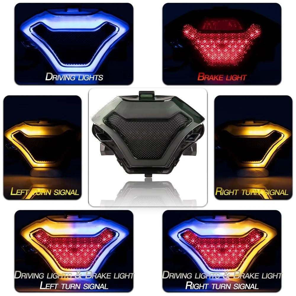 Pasuje do MT03 2014-2023 R3 R25 2013-2020 MT07 2013-2017 12V tylne światło motocykla tylne światło hamowania lampka kontrolna światło hamowania