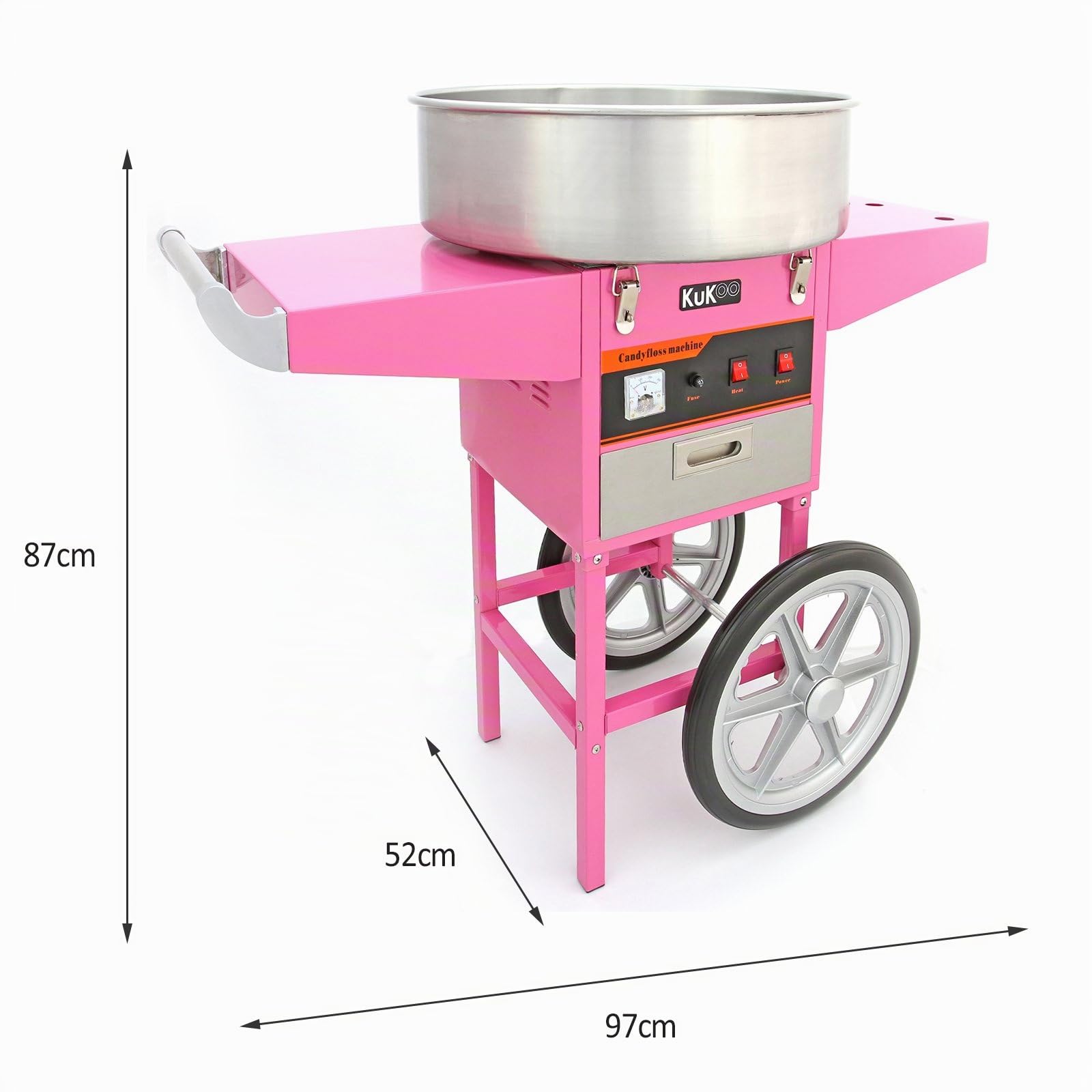 Máquina para Hacer Palomitas de Maíz y Máquina para Hacer Algodón de Azúcar con Carritos Popcorn Maker Pop Corn Machine Palomitero Profesional Cotton Candy Machine Commercial Candy Floss Machine+Cart