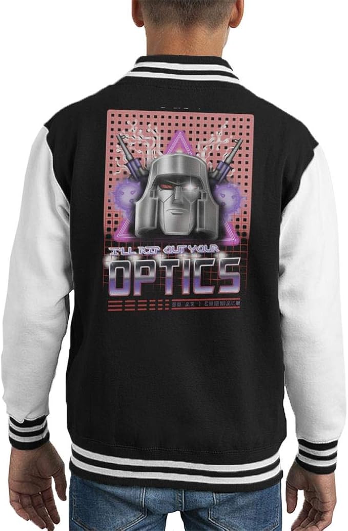 Transformers Rip Out Your Optics Megatron Kid's Varsity Jacket Amazon.co.uk Clothing