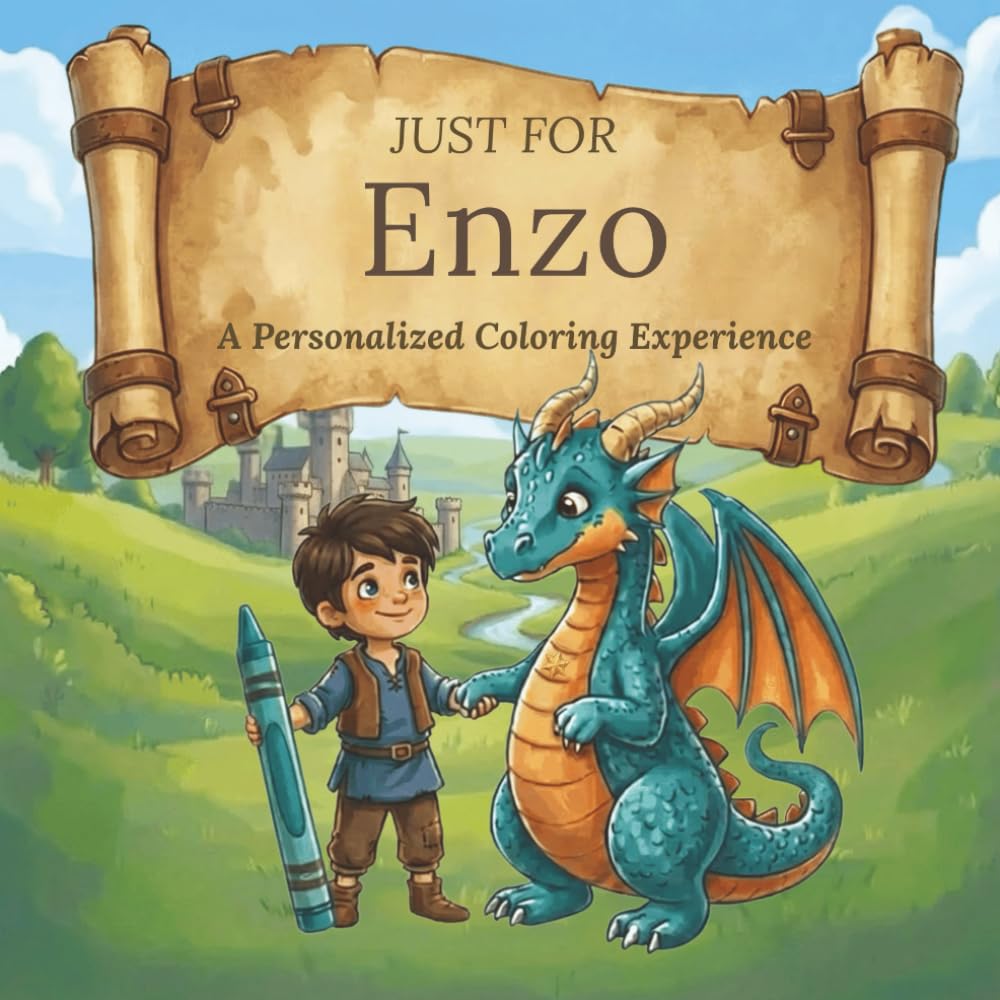 Just for Enzo: A Personalized Coloring Experience: 50 total coloring pages | 28 coloring pages featuring Enzo's name | 22 coloring pages themed for boys (Personalized Coloring Book Series)