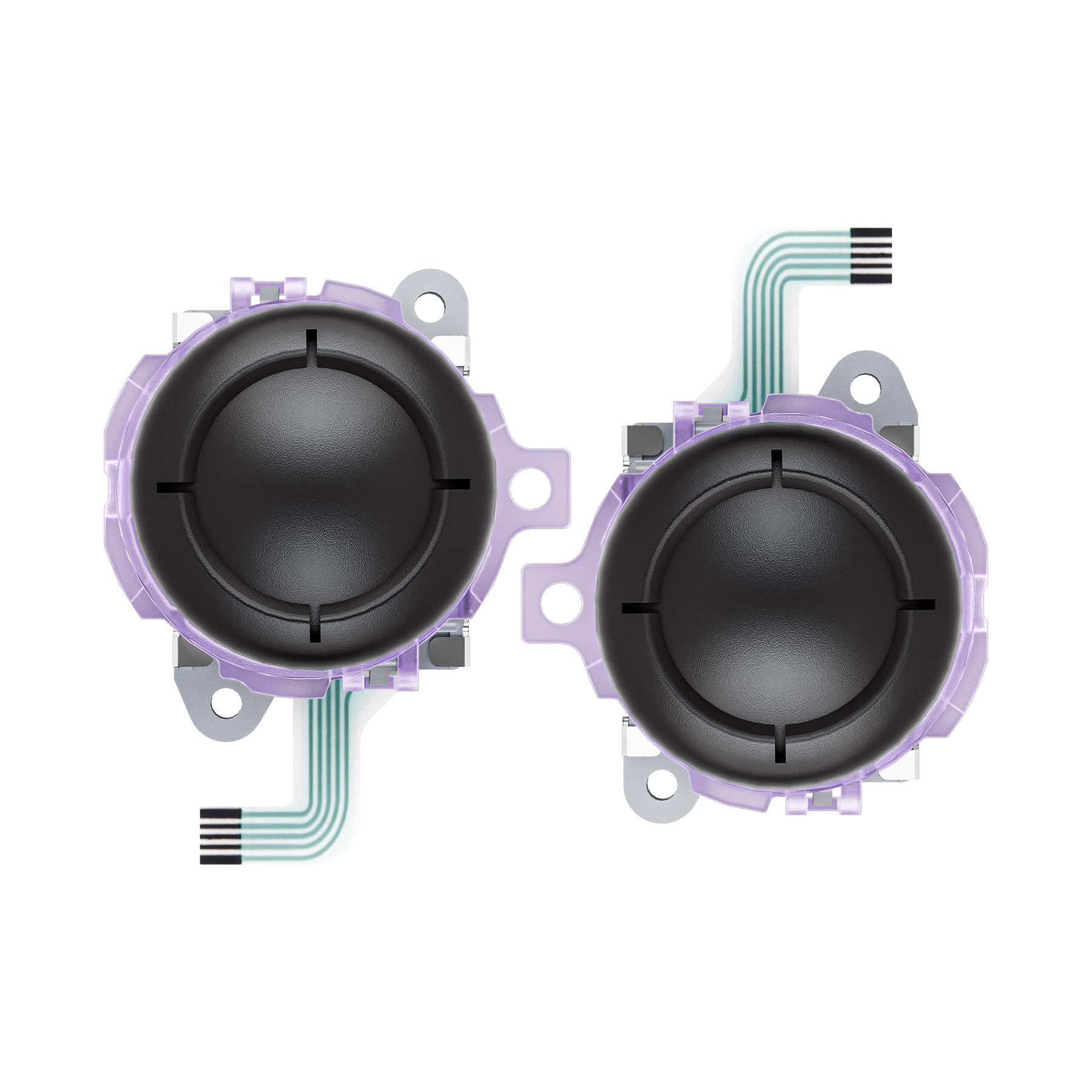 eXtremeRate Levette Analogiche 3D per Nintendo Switch 2, Stick Analogici Ricambio per Joycon 2, Thumbstick Accessori per Switch 2 con Strumenti di Riparazione, Multicolore - Trasparente Viola Atomico - 4