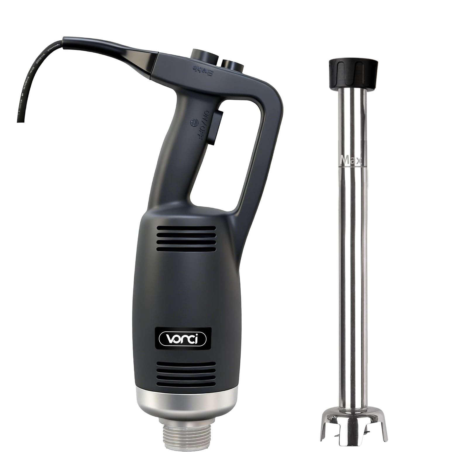 750W Commercial Immersion Blender, Handheld Stick Mixer with 18" Detachable Shaft, Variable Speed 8000-19000RPM, Sharp SUS Blade, Extra Heavy Duty Hand Mixer for Restaurant Kitchen.