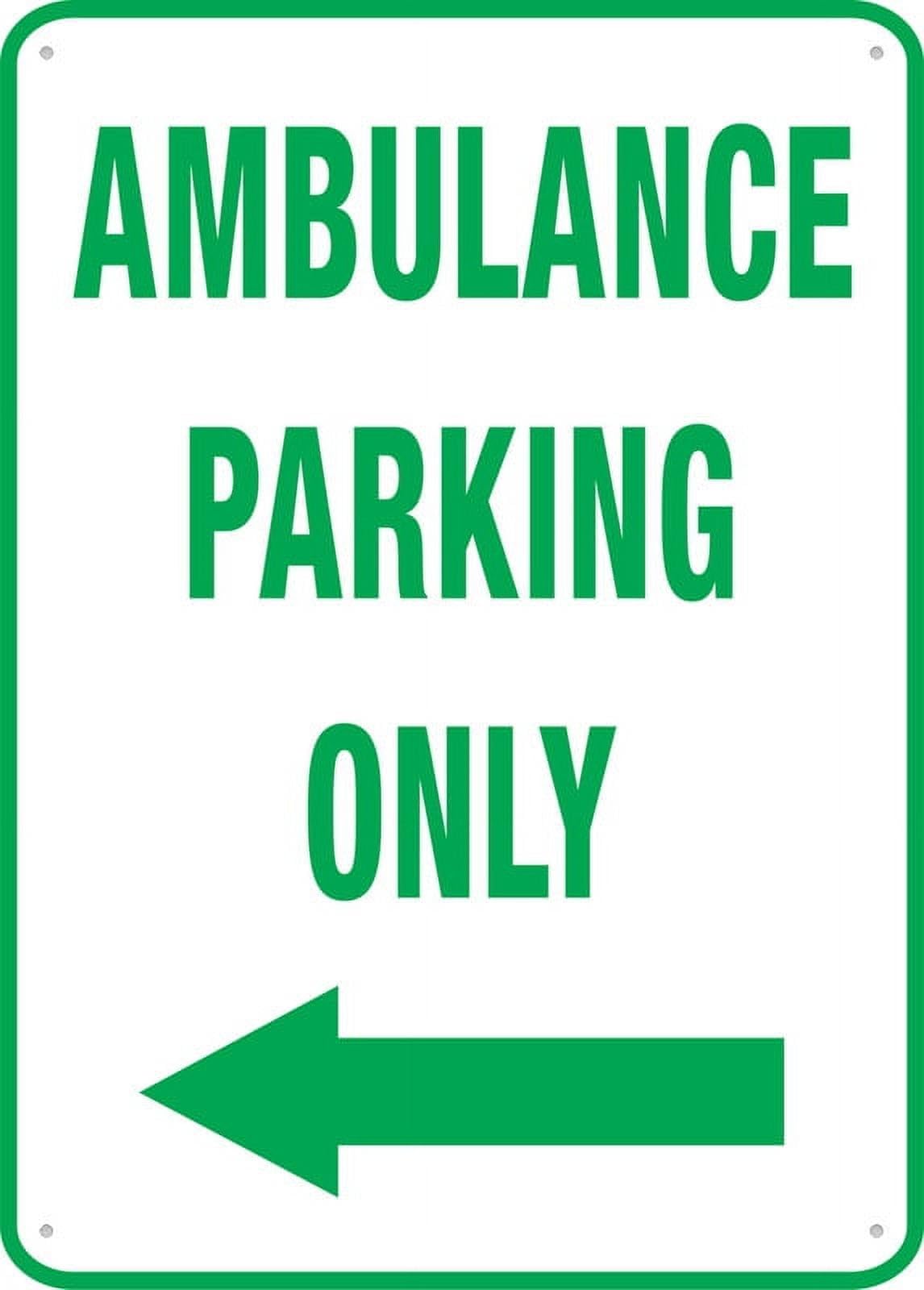 peiyeety Ambulance Parking Only Left Arrow Yard Sign 8"x12", Premium Aluminum, Sun-Proof, Rust-Free​