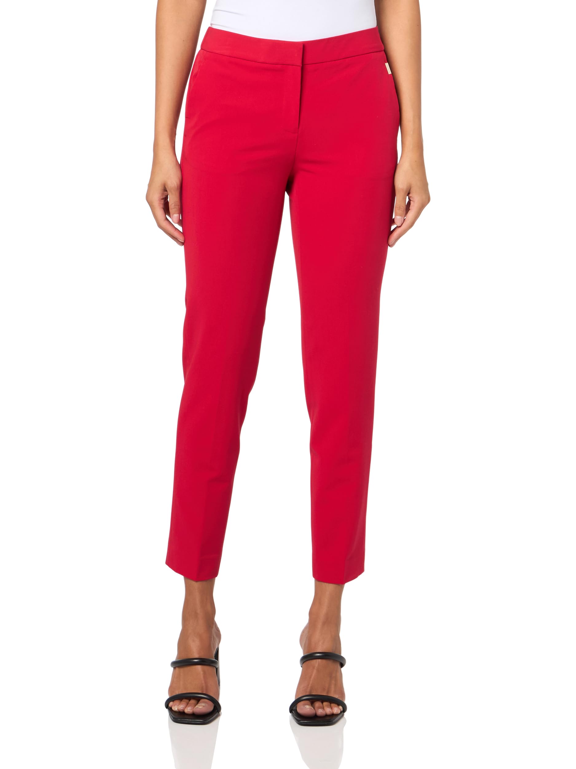 Tommy Hilfiger Women's Suits Sloane Slim-Leg Ankle Pants, Scarlet, 14