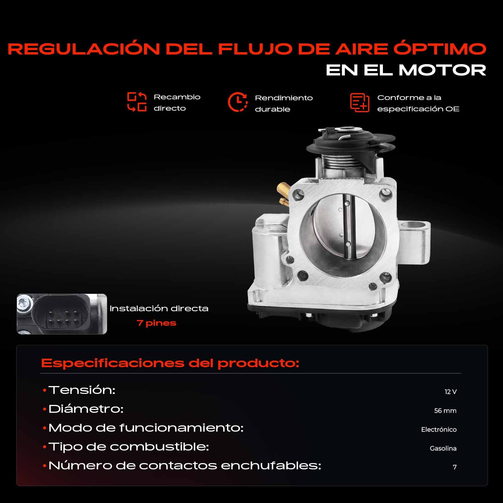 Frankberg Válvula de mariposa cuerpo de mariposa con junta 037133064J | Compatible con: Golf IV Cabriolet 1E7