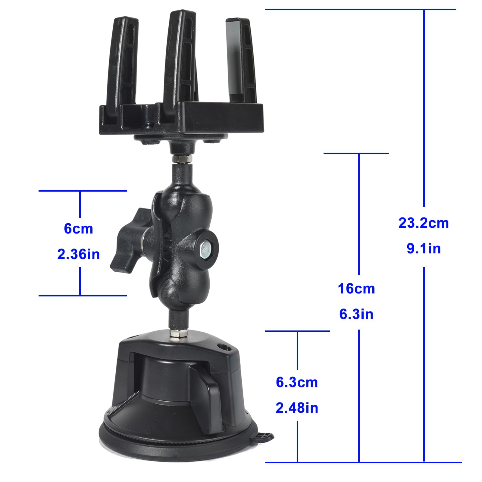 Support à Ventouse pour Têtes de Commande d’Émetteurs-Récepteurs Mobiles, Support de Montage pour Radio Amateur Mobiles, Compatible avec Icom IC-2730A, TYT TH-9800D, Anytone AT-588UV