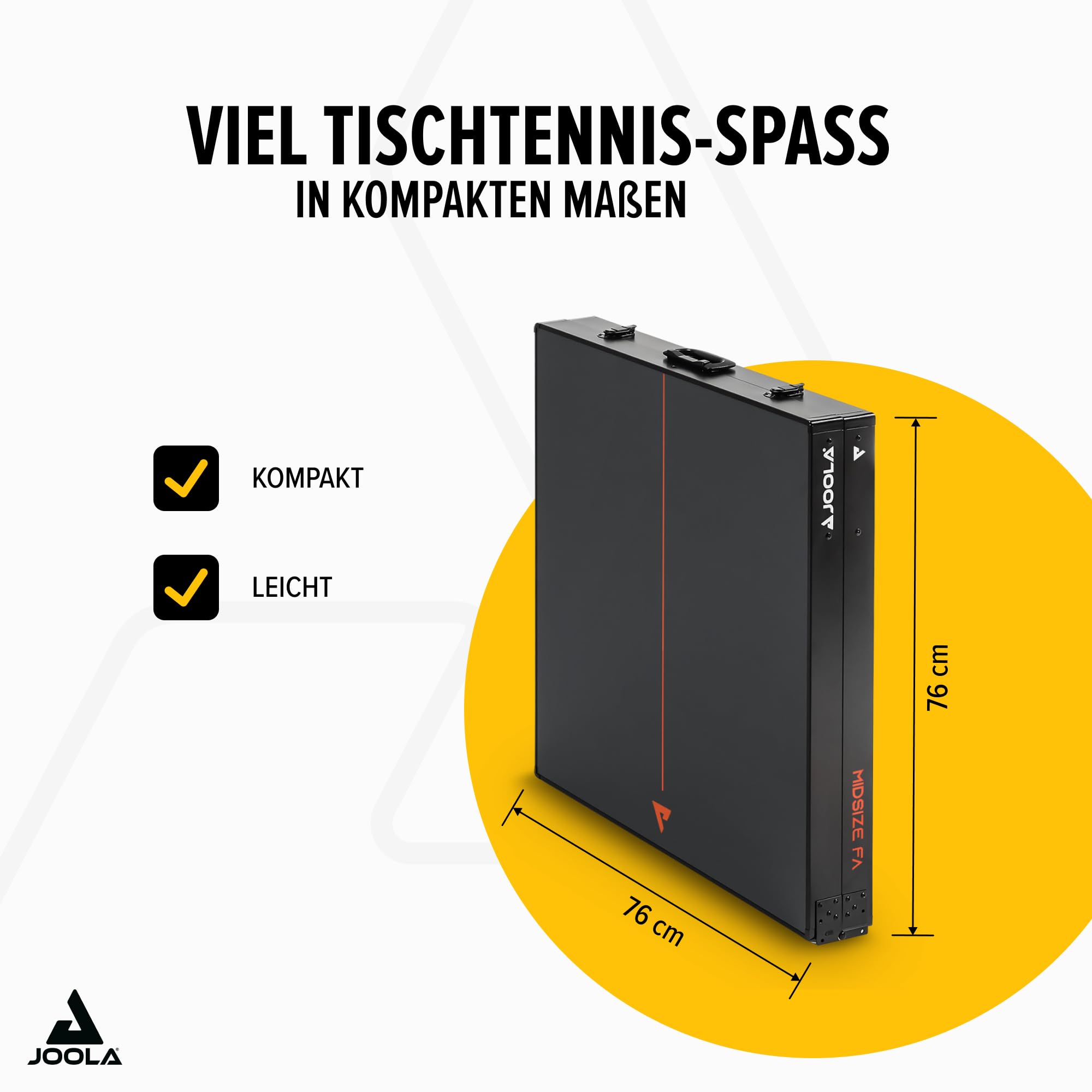 JOOLA Midsize Tischtennisplatte, Freizeittisch, Tischtennistisch im modernen Design inklusive Tischtennisnetz