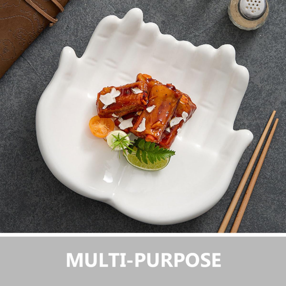 TIDTALEO Assiette à Sushi Céramique Double Design Original Plat de Présentation Japonais pour Restaurant et Snacks