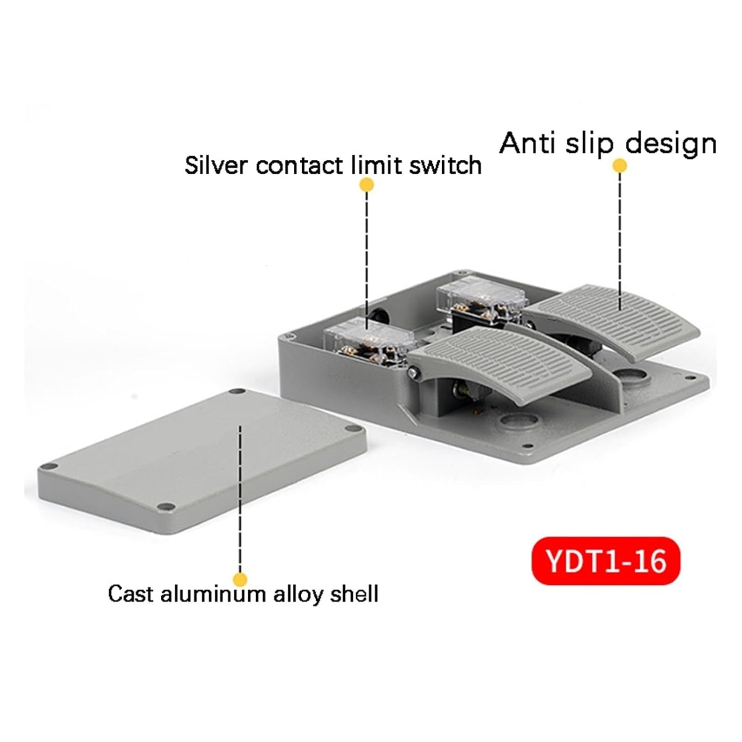 YDT1-15 YDT1-18 Foot Treadle Switch Pedal Foot Control Switch 250V 380V 10A Double Pedal Use for Bending Machine Punch