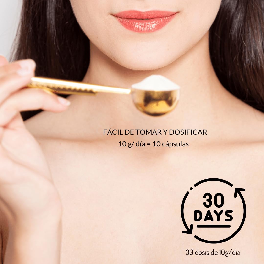 Colágeno Marino en Polvo | Glo Hidratación intensa para tu piel | Con Ácido Hialurónico | Firmeza en rostro y cuerpo | Antiarrugas y Antiedad (300 gr)