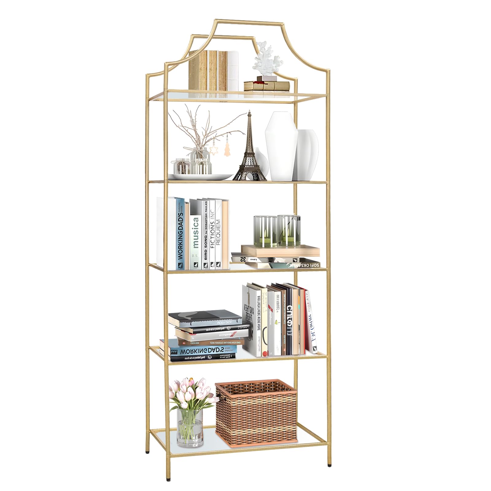 Amazon.com: GIFTTROVE 5 Tier Bookshelf, Metal Book Shelf for