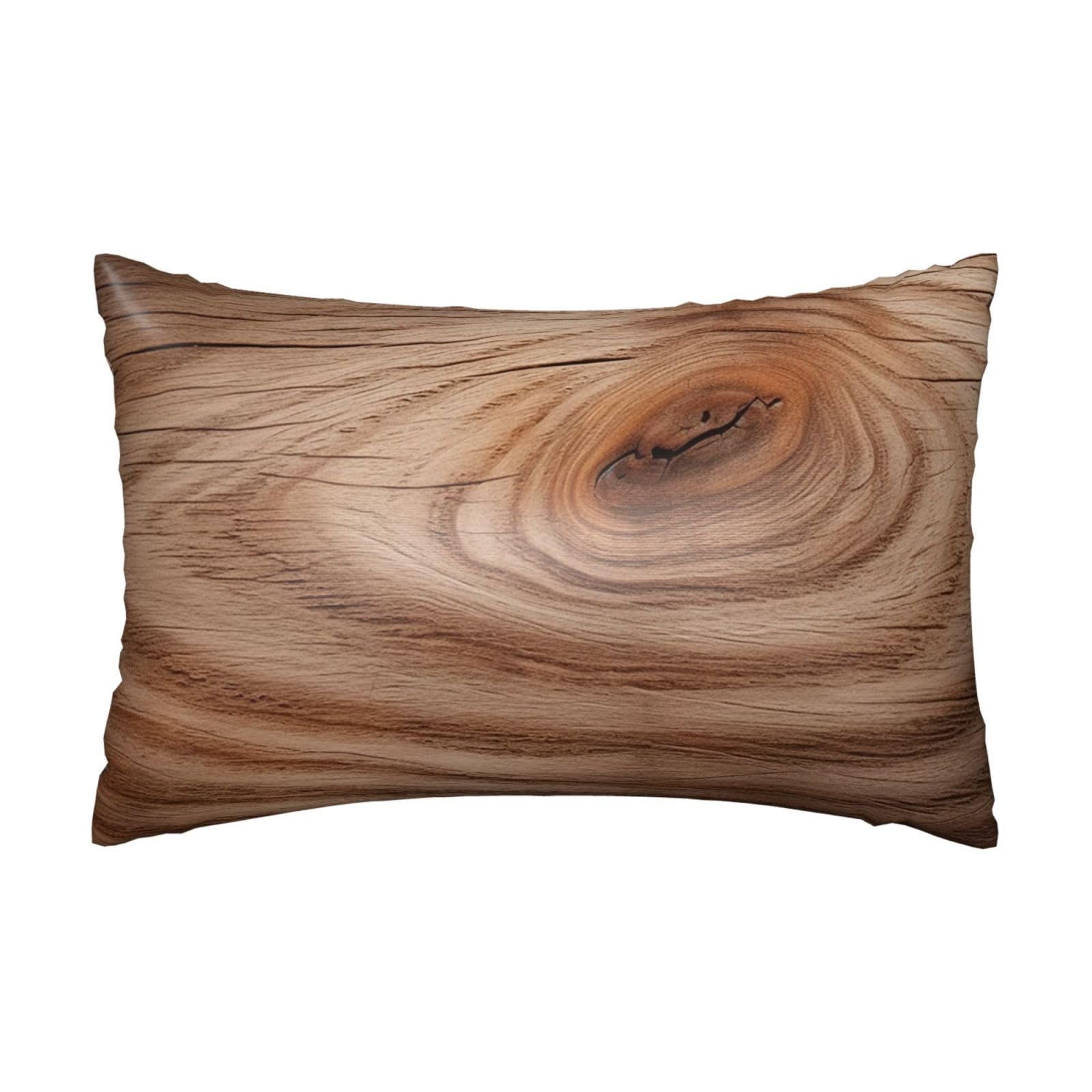 Wood Grain Satin Pillowcases for Hair and Skin, Silk Pillow Case Queen Size 20x30 Inches Soft Breathable Pillowcase Smooth Cooling Bed Pillow Cover with Hidden Zipper