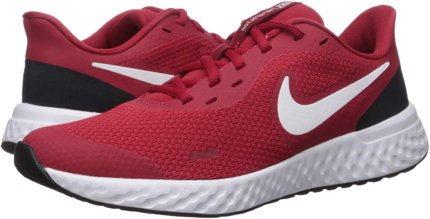 Nike Unisex-Child Revolution 5 Grade School Running Shoe Big Kid (8-12 Years) 3.5Y Regular US Big Kid Gym Red/Whiteblack