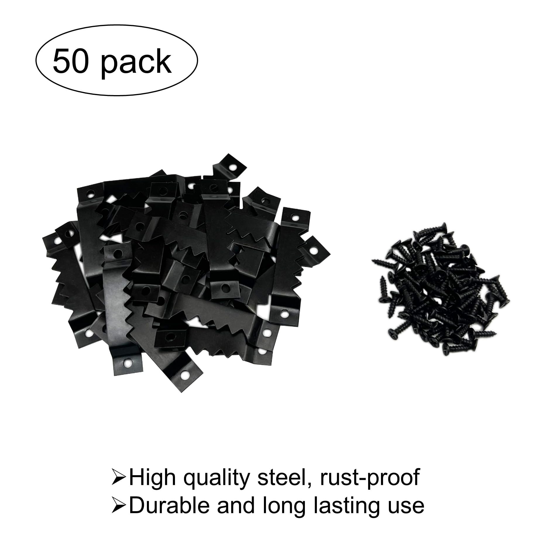 50 Pack Large Sawtooth Picture Hangers Metal Photo Frame Hangers Heavy-Duty Picture Hook Hangers with Screws for Home Decoration Hanging Wall Clock Decorative Paintings Artwork - Image 3
