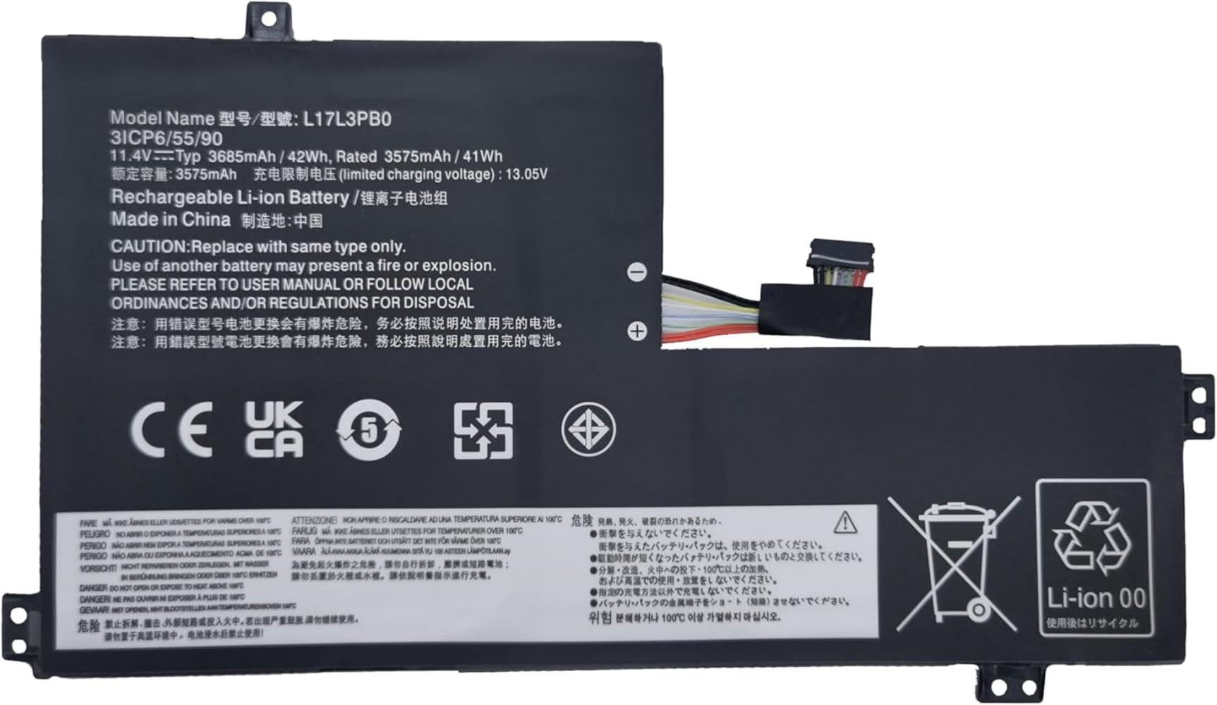 L17L3PB0 L18D3PG1 Bateria do laptopa Lenovo 100E 500E Chromebook 1st Gen/100E 300E 500E Chromebook 2nd Gen/100E 300E 2nd Gen Series 5B10S75394 L17M3PB0 L17CC3PG0 42 Wh