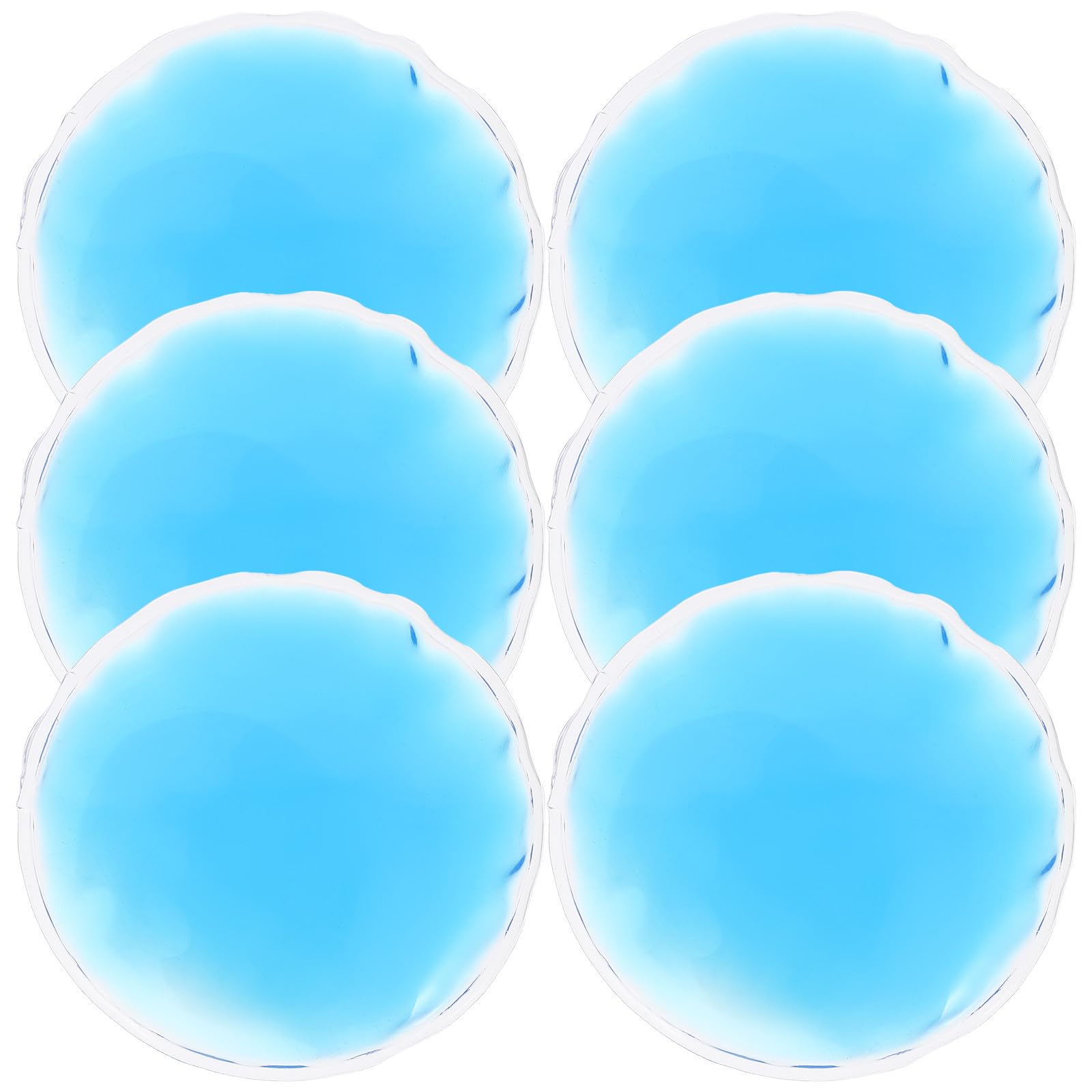 Masque Oculaire Rond en Gel Pvc Réutilisable 6 Pcs pour Compresses Froides et Chaudes, Rafraîchissant Voyage ou Usage Domestique