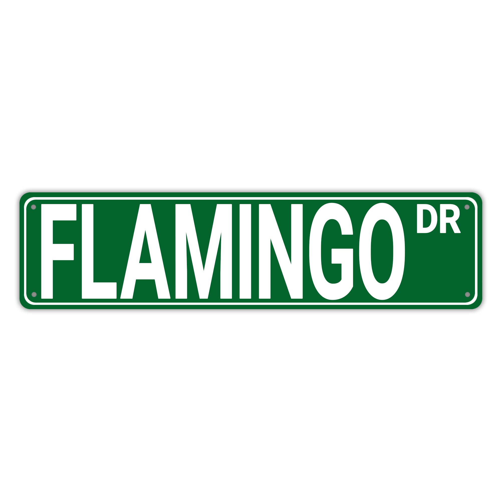 Flamingo Dr Retro Tin Signs Aluminum Metal Plaque Porch Decor Home Kitchen Bathroom Club Wall Yard Coffee Funny Decor 4x16 Inch