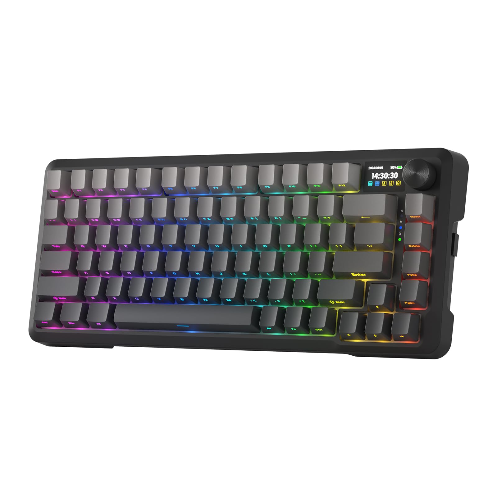 Redragon K724 PRO Wireless Gasket Gaming Keyboard w Hype 1 14 TFT Screen Knob 81-Key 75 Mechanical Keyboard