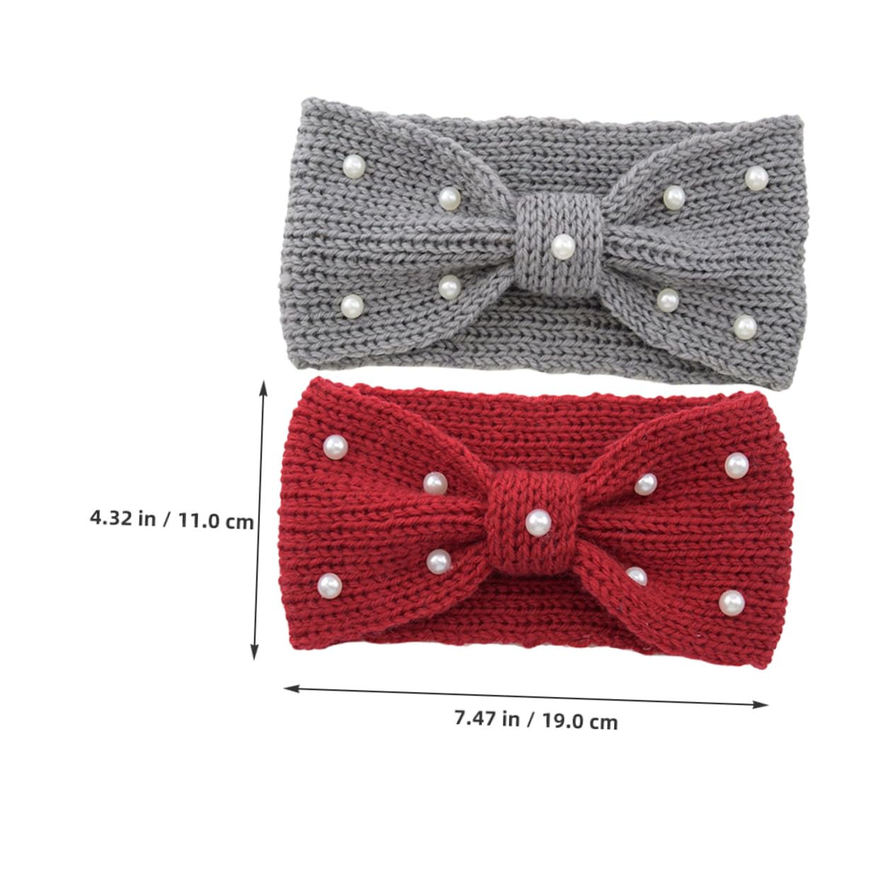 BESPORTBLE Luxurious Pearl Bow Headband Knitted Women's Headwrap Warm Ear Warmer Stylish Comfortable for Seasons
