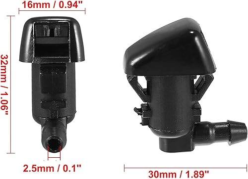 Miniatura 4 de Unifizz Boquilla de limpiaparabrisas con junta de goma BT4Z-17603-A Jet Spray de un solo agujero negro Reemplazar para Lincoln MKX 2011-2015 para