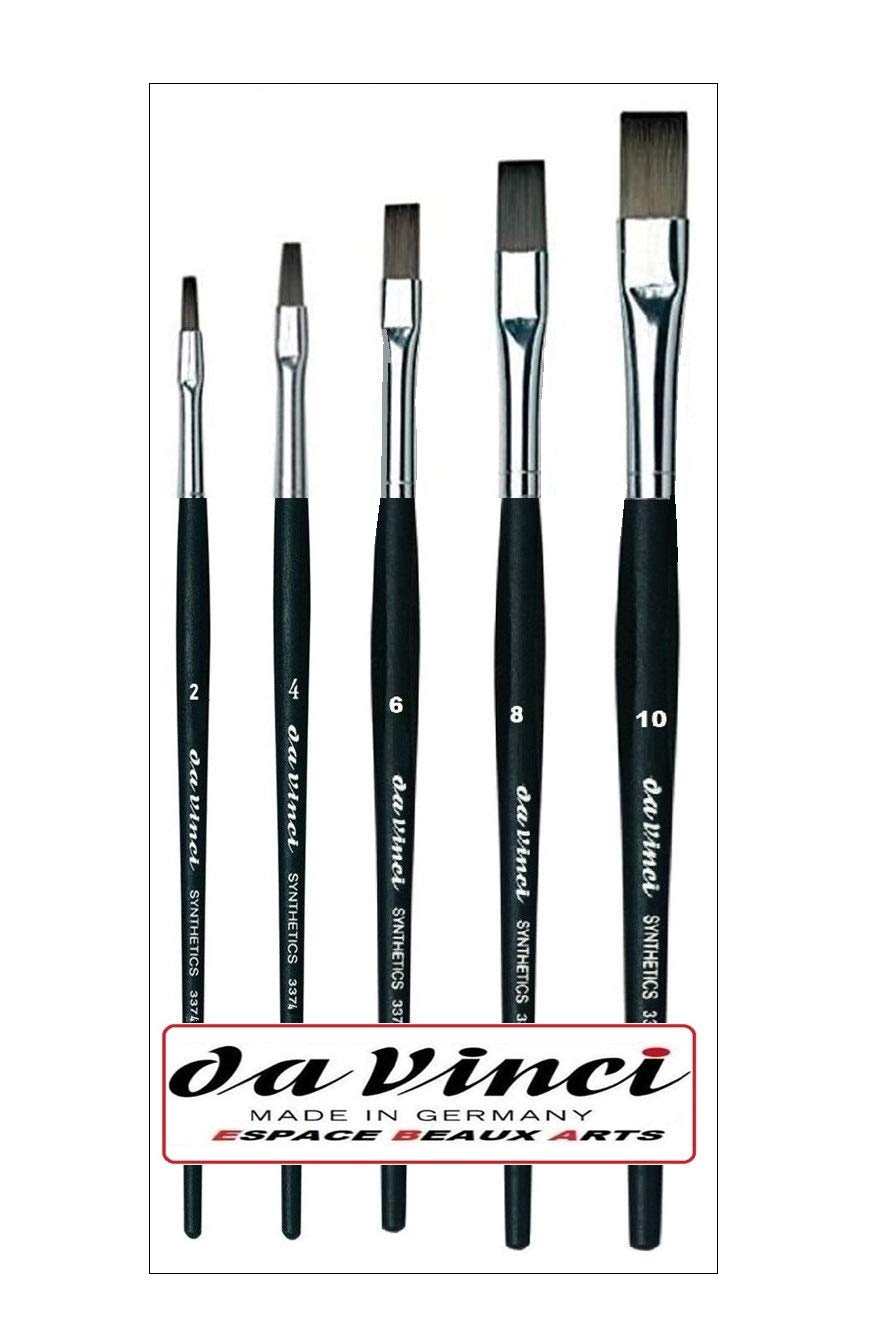 Da Vinci Serie 374. (3374), Set 5 pennelli piatti sintetici, 2,4,6,8,10
