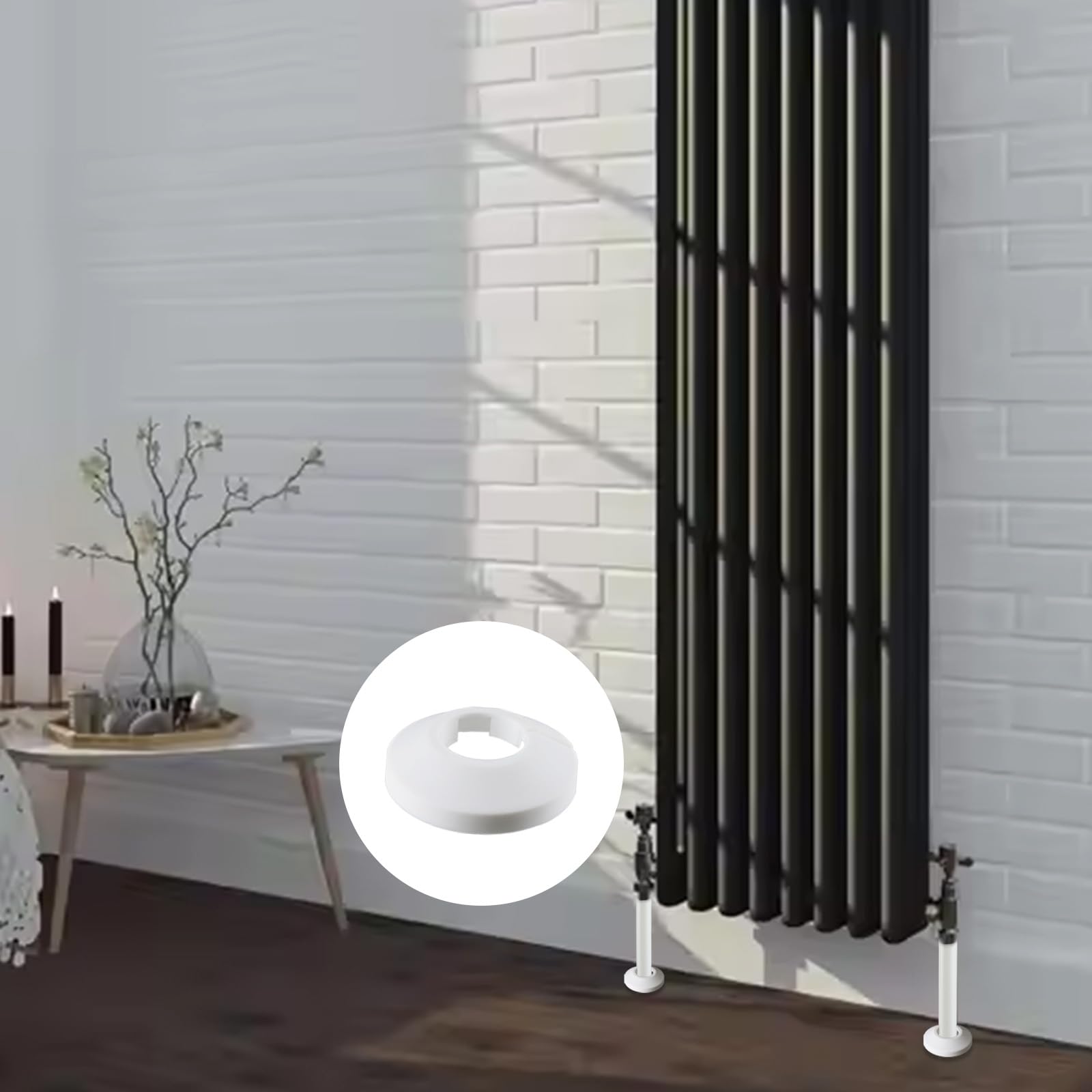 Set da 30 Rosette per Tubi di Riscaldamento Copritubi per Radiatori Rosette bianche per rivestimento tubi di riscaldamento Copritubi in PVC Ø 20 mm Copertura tubi riscaldamento per pavimento