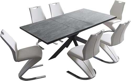 HIPIHOM Juego de 2 sillas de comedor de sirena sillas laterales tapizadas sin brazos de piel sintética y patas de metal resistentes color negro