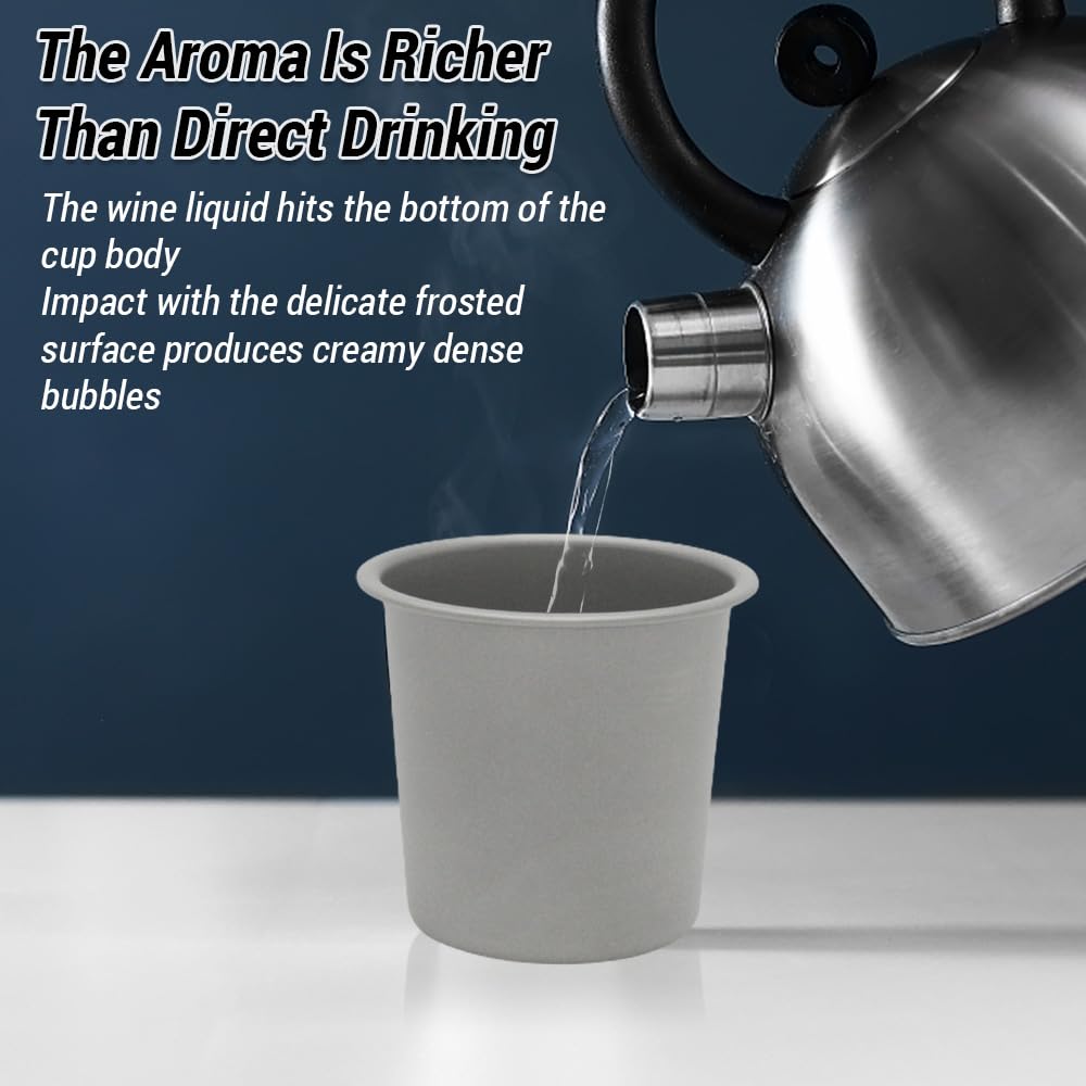 Ausla Metal Camping Mug Lekki Kubek do Piwa Ti 220ml Bezszwowy Projekt Przenośny do Podróży na Zewnątrz (8 szt)