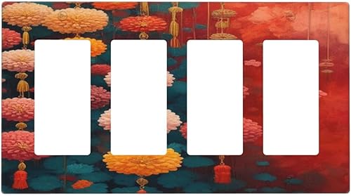 Miniatura 135 de Cubiertas Decorativas de Arte para Interruptores de Luz, Hojas de Otoño, Placa de Pared de Palanca Individual, Cubierta Decorativa de Interruptor,