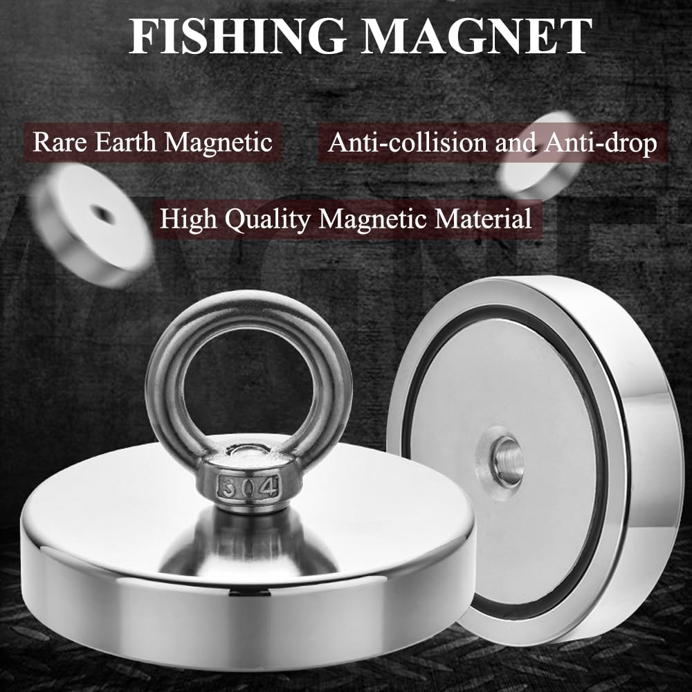 Forte magnete di pesca magneti della terra rara kit di pesca con 20m (64 Ft) corda durevole per la pesca e recupero magnetico Salvage (640LB)