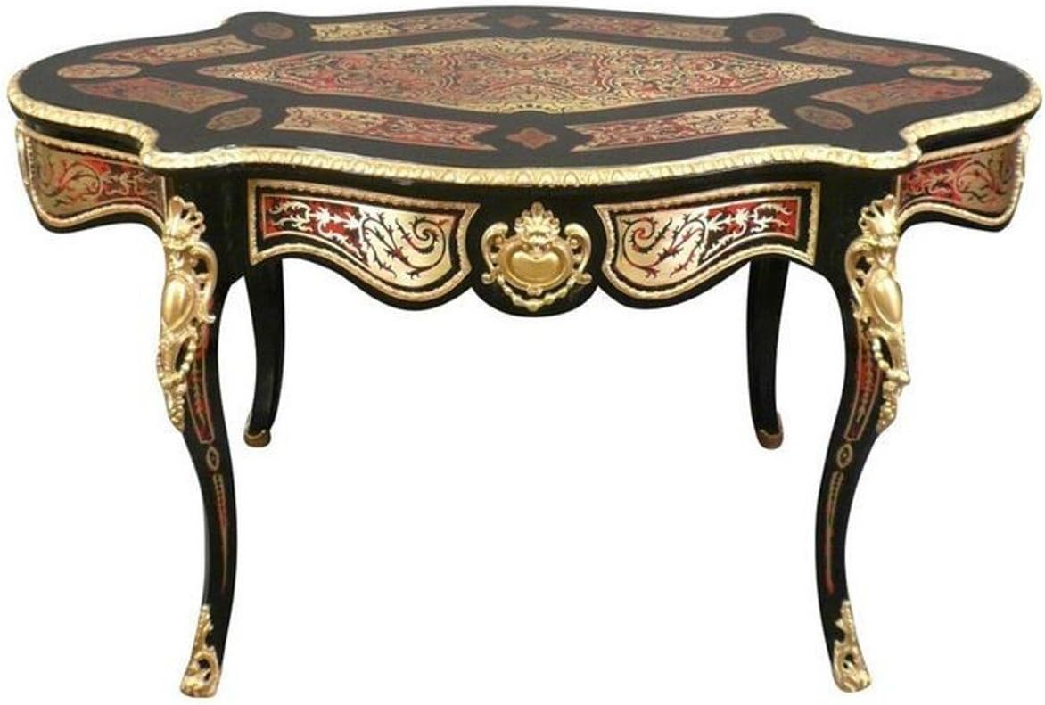 Casa Padrino Baroque Boulle Secretary Oval - Handmade from solid wood - Baroque desk office furniture