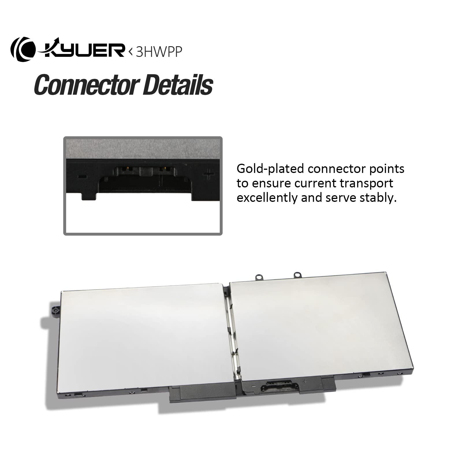 K KYUER 68Wh 3HWPP Laptop Bateria do Dell Latitude 5401 5410 5411 5501 5510 5511 Precision 3541 3550 3551 Inspiron 17 7706 15 7500 7506 2-in-1 Black Edition 10X1J N2NLL 1VY7F 3PCVM 401D9 JG75F 451-BCMN