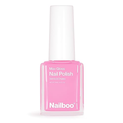 Nailboo Max Gloss - Esmalte de uñas brillante, color rosa princesa, color rosa princesa, calidad de salón de uñas, esmalte de uñas brillante sin